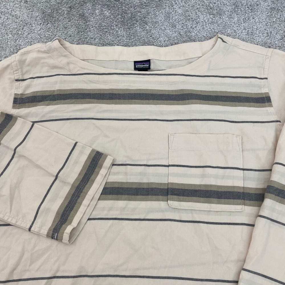 Patagonia Top Womens Extra Large Organic Cotton 3/4 Sleeve Catbells Boxy Stripe